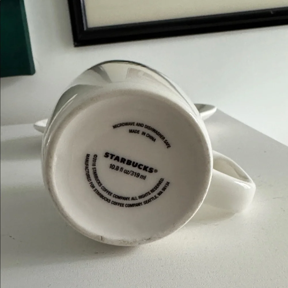 Starbucks Classic White Mug (2018) and Saucer (2004)